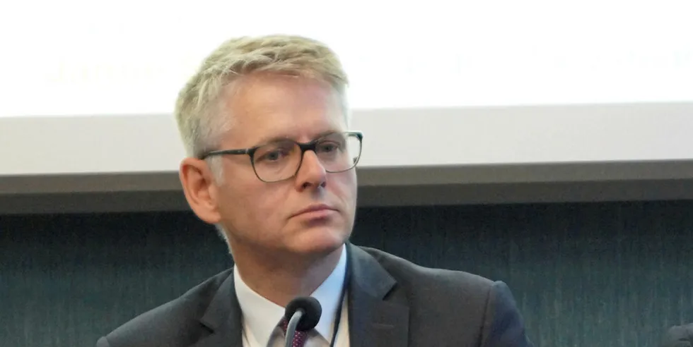 8F Asset Management Co-Founder Martin Fothergill speaking at IntraFish's Seafood Investor Forum in London, 2019.