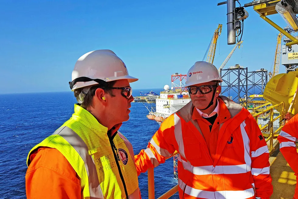 Teamwork: Total E&P UK's Culzean facilities manager Stuart McAuley (left) and Culzean project director Claus Vissing-Jorgensen (right) on board the Culzean facilities