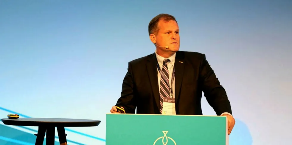 Craig Morris, Chief Executive Officer, Genuine Alaska Pollock Producers, speaking at last year's event in Berlin.