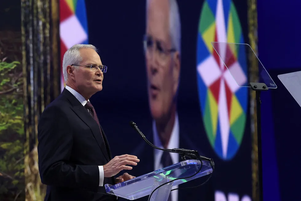 ExxonMobil chief executive Darren Woods.