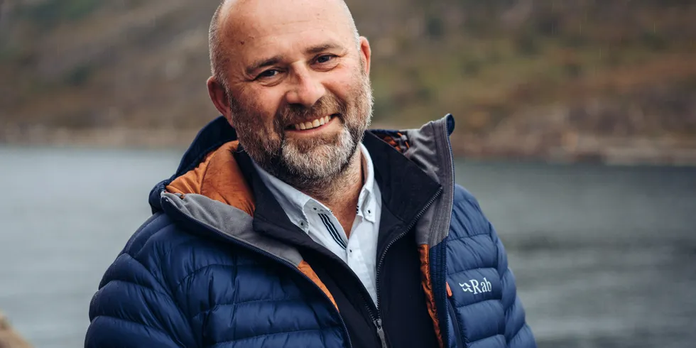 Gigante Salmon's CEO Helge E.W. Albertsen. The company is on track with its plans despite recent design changes to the pools.