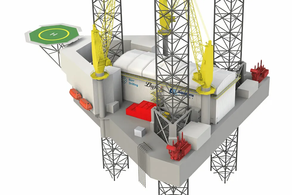 Conceptual: a jack-up rig with hydrogen electrolyser