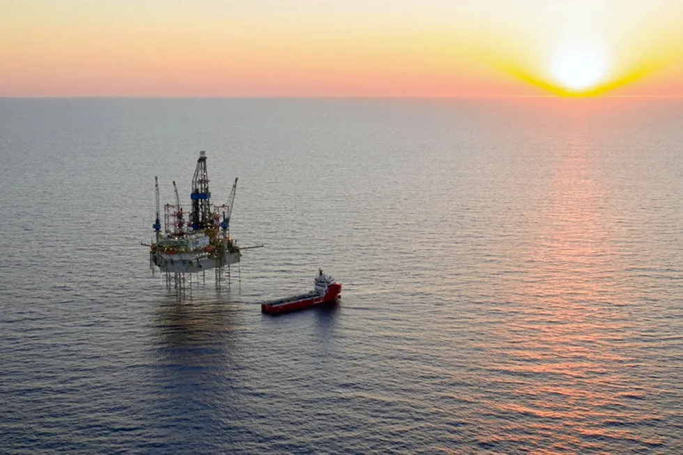 The Noble Tom Prosser rig drilling the Dorado-2 appraisal well, offshore Australia.