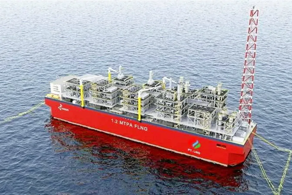 An FLNG model proposed by Wison New Energies for Kasuri.
