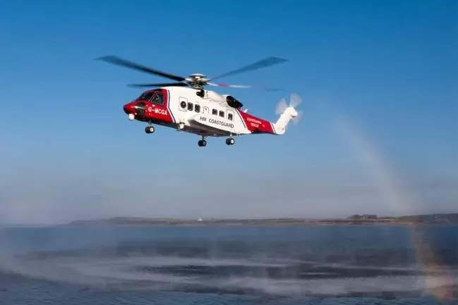 A UK coastguard helicopter was involved in the search and rescue efforts.
