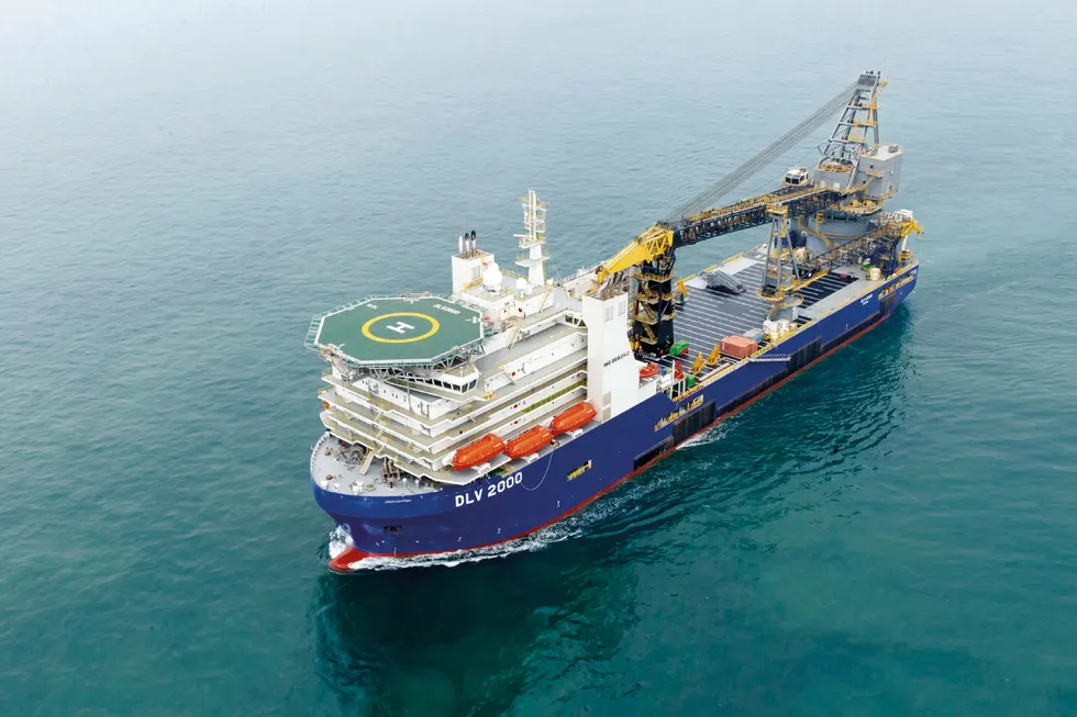 In action: McDermott's derrick lay vessel 2000