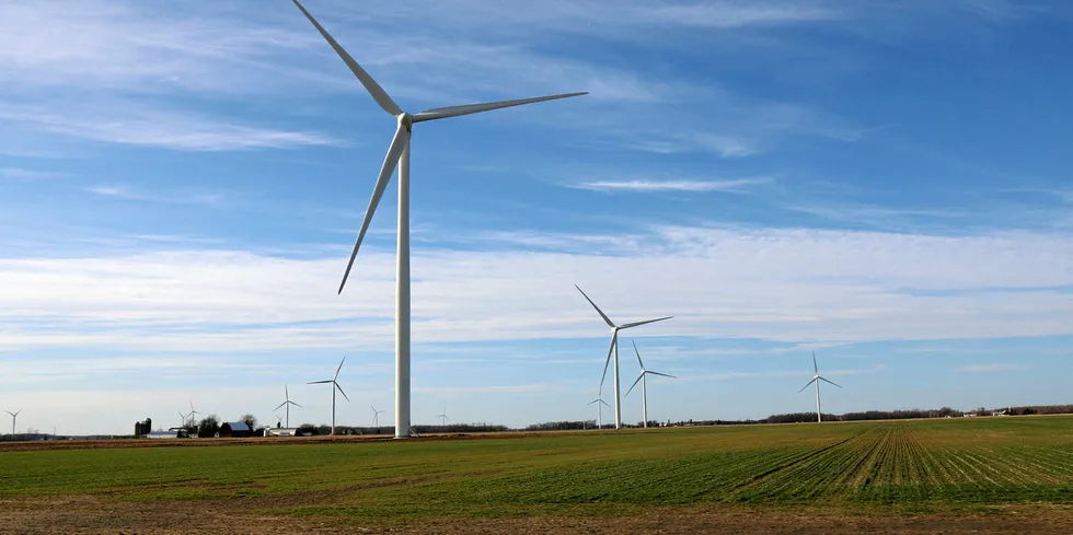 Siemens Gamesa turbines at Big Turtle wind farm in Michigan (USA)