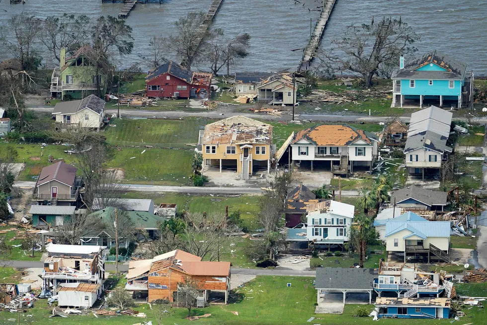 Damage: from Hurricane Laura near Lake Charles