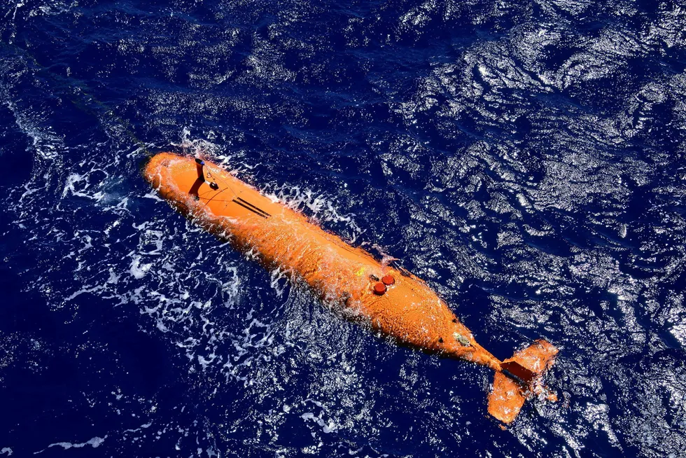 In action: a Kongsberg Hugin autonomous underwater vehicle