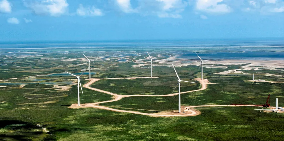 Pattern Energy's Gulf Wind wind farm on the Gulf coast in Texas
