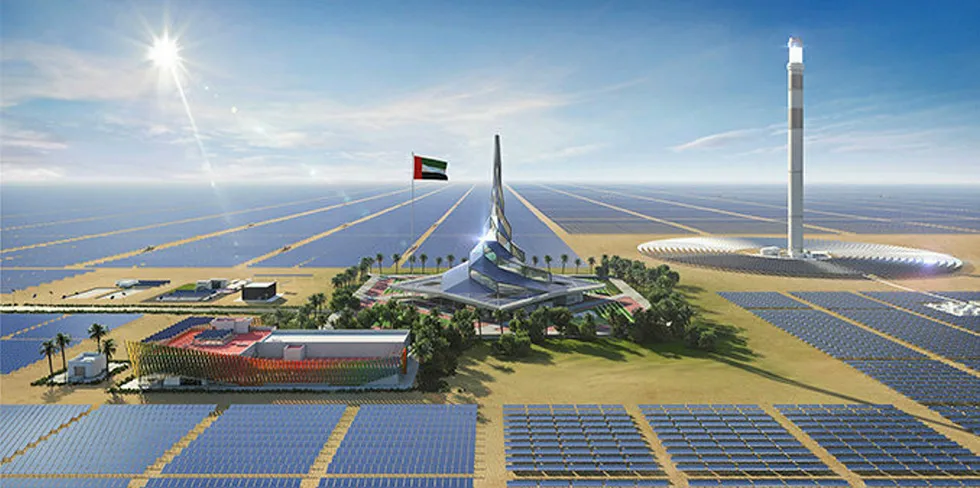A rendering of Mohammed bin Rashid Al Maktoum Solar Park.