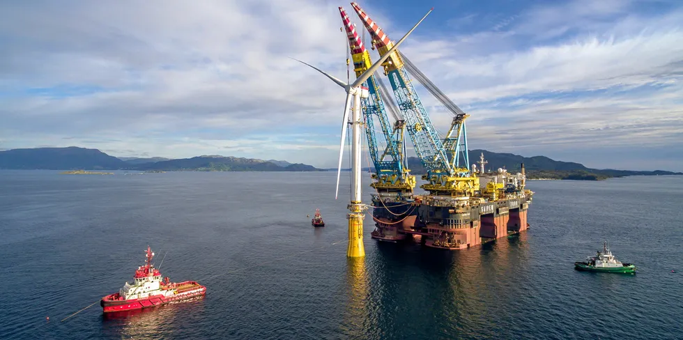 The Saipem 7000, seen here working on Equinor's Hywind Scotland project.