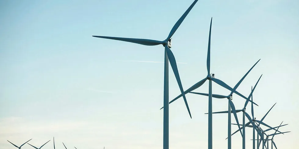 . South Plaines wind farm in Texas, USA, with Vestas turbines.