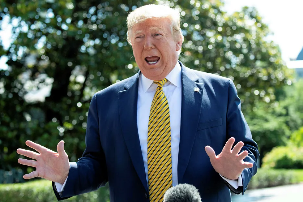 Weighing on prices: US President Donald Trump has vowed to escalate his country's trade war with China