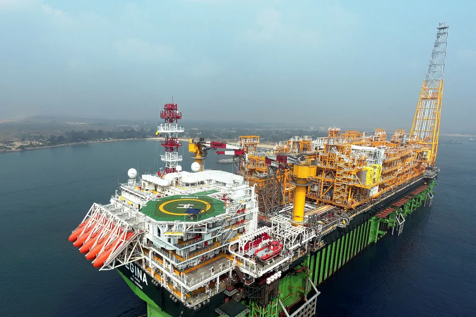 Producing: Egina is designed to handle 200,000 barrels per day of oil production plus significant volumes of natural gas and store 2.3 million barrels of crude