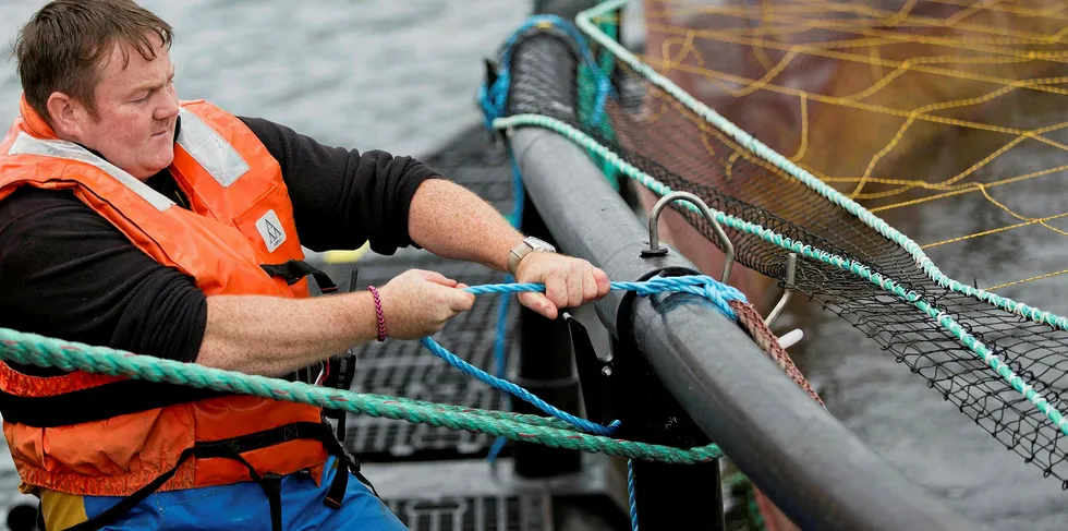 . Mowi Carradale salmon farm in Scotland.