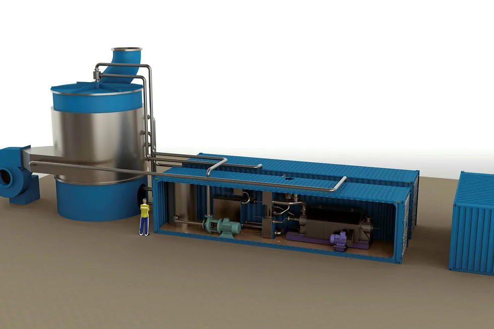 Model approach: a rendering of the modular carbon capture technology developed by Compact Carbon Capture