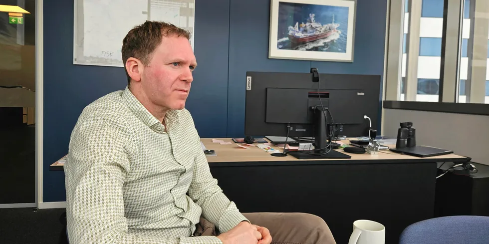 Tommy Torvanger is CEO of Nergard, pictured here in his office in Tromso.
