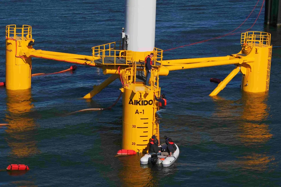 Aikido Technologies quarter-scale foldable floating wind platform