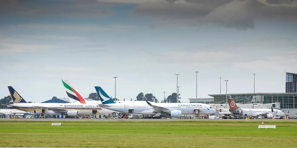 Christchurch airport, New Zealand, where foreign fishing crews are now being held at a hotel after some members tested positive for COVID-19.