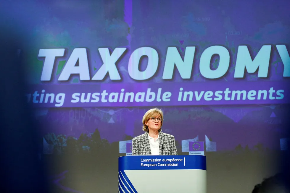 In the spotlight: European Commissioner for Financial Stability, Financial Services and the Capital Markets Union Mairead McGuinness speaking at a news conference in Brussels