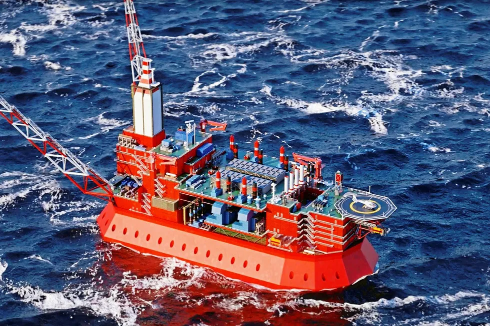 Offshore plan: the proposed ice-resistant drilling and production platform, LSP A, in Ob Bay in the Yamal-Nenets region of Russia