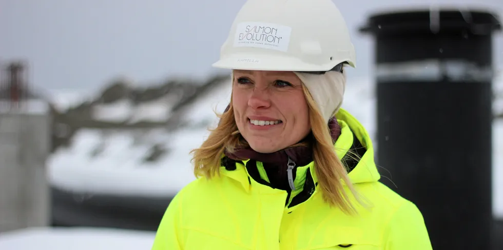 Salmon Evolution Project Director Kamilla Mordal Holo. The company, which is constructing a land-based salmon farm in Molde, Norway, is now the world's most valuable producer of salmon grown on land, knocking Atlantic Sapphire off its perch.
