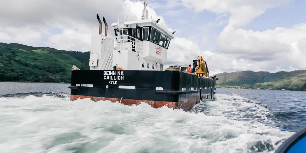 Mowi Scotland feed vessel Beinn Na Caillich.
