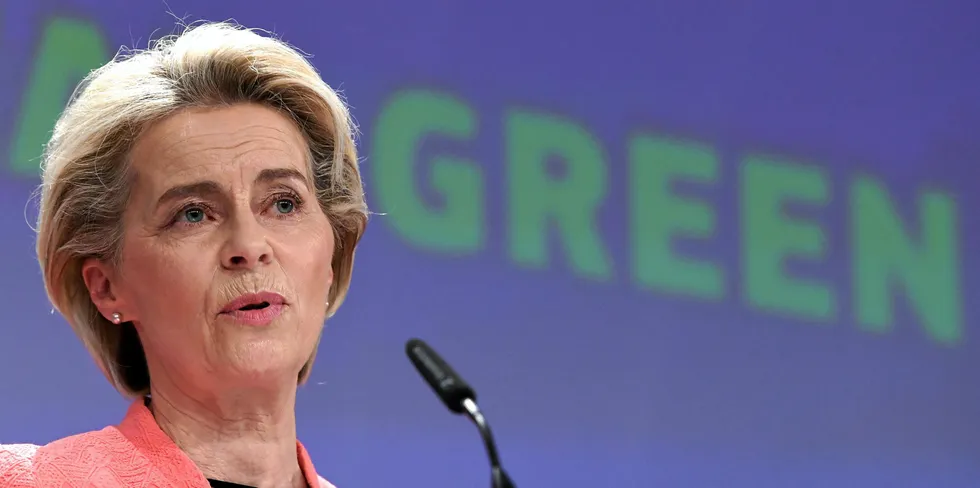 European Commission president Ursual von der Leyen unveiling the Fit for 55 package in Brussels last week.