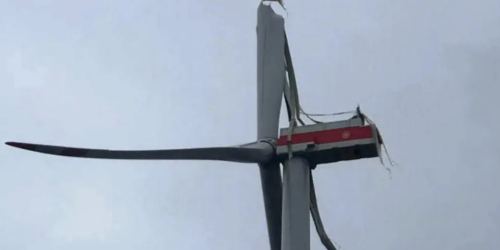 The damaged GE turbine in Germany.