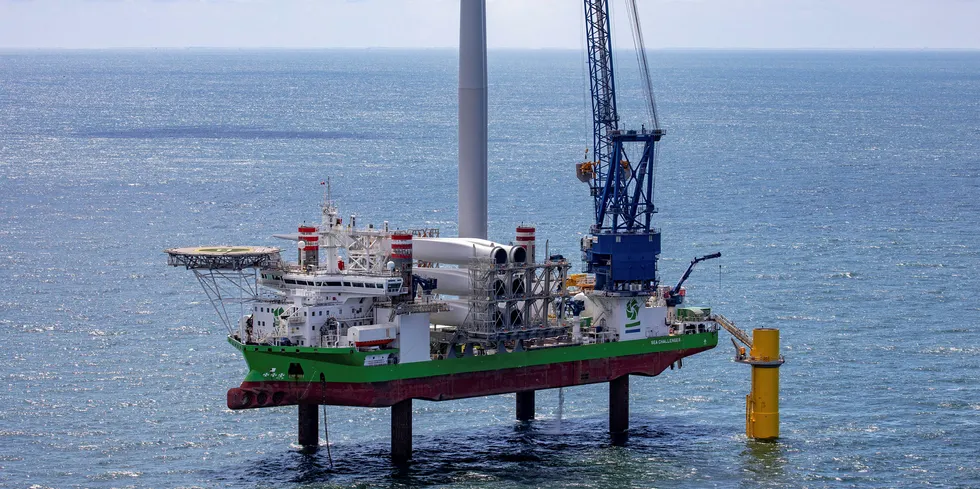 DEME vessel installing Siemens Gamesa turbines at Borssele 1&2