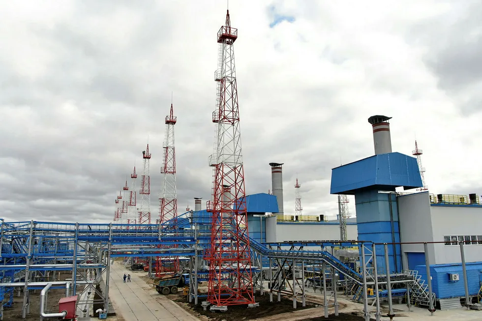 Fast track: gas pumping facilities at the Pestsovoye field in the Yamal-Nenets region of Russia where Gazprom Neft has started to produce oil