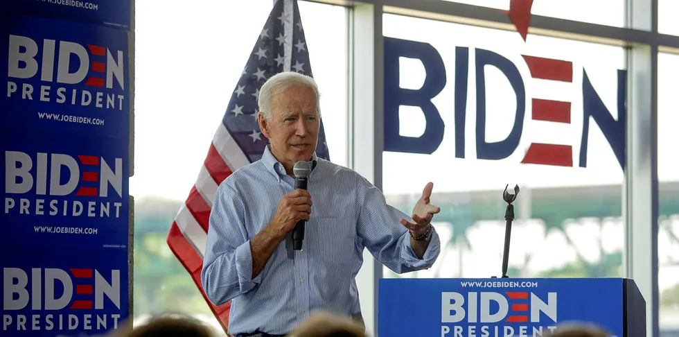 2020 Democratic presidential candidate Joe Biden speaks during a campaign event on June 11, 2019 in Ottumwa, Iowa.