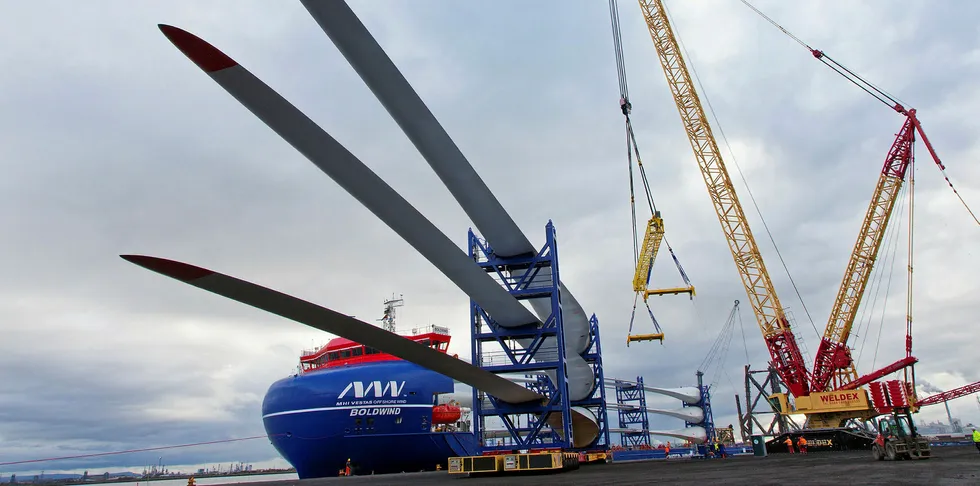 MHI Vestas 80-metre blades arrive in Able Seaton Port for RWE Triton Knoll offshore wind project