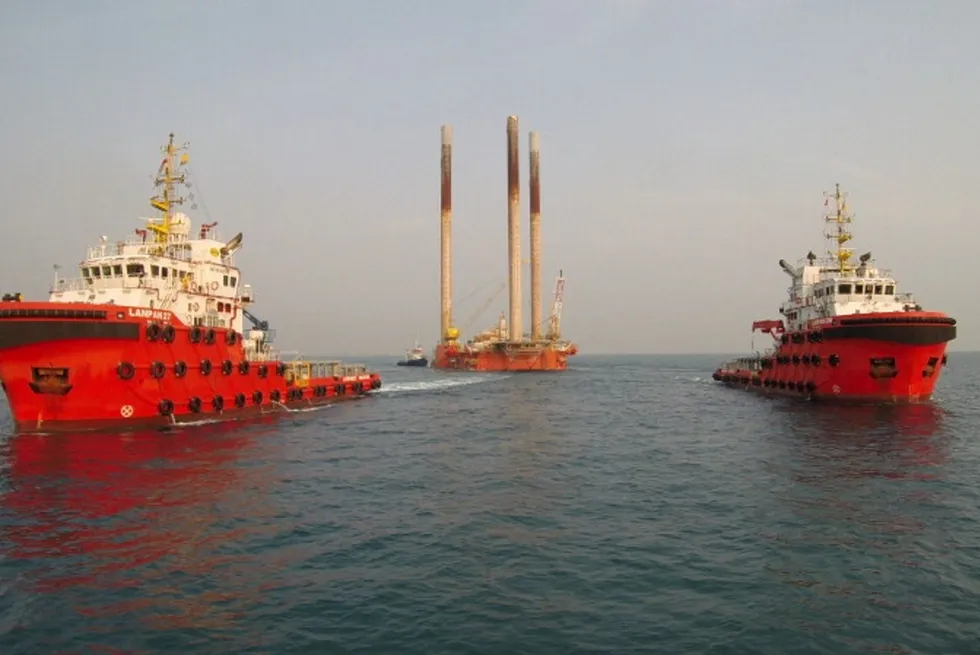 The MOPU destined for then-KrisEnergy's Wassana field being towed to Indonesia for upgrade works in 2014.