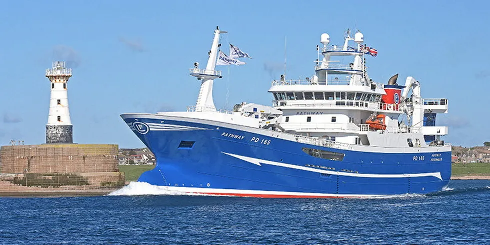 Pelagic fishing vessel Pathway, one of the 24 members of the Scottish Pelagic Sustainability Group (SPSG).