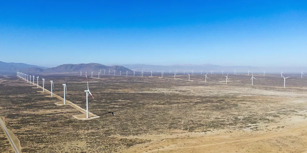 Cabo Leones wind cluster in Chile's Atacama Desert