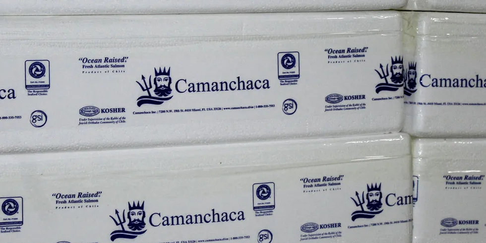 Camanchaca salmon boxes.