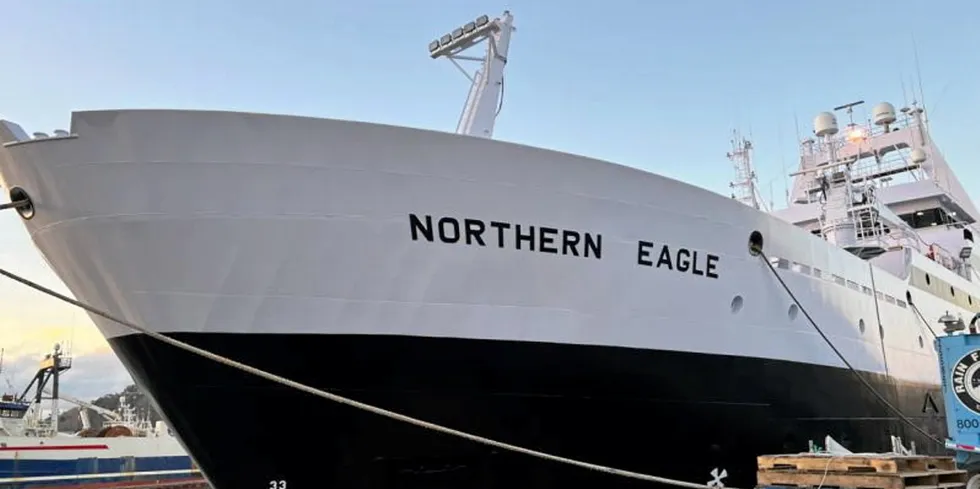 The deal's progress has been slowed by several factors, including collapsing global pollock markets and American Seafoods' attempt to settle a lawsuit with the US government