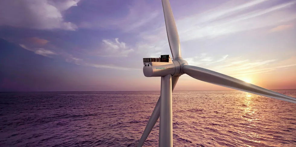 . Rendering of Siemens Gamesa's new SG 8.0-167 DD turbine