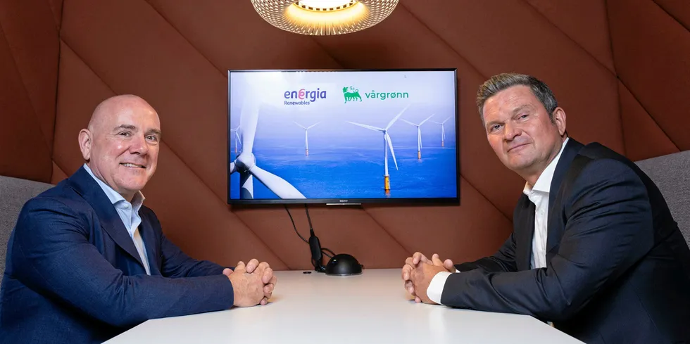 Ian Thom, CEO Energia Group and Olav Hetland, CEO, Vårgrønn.