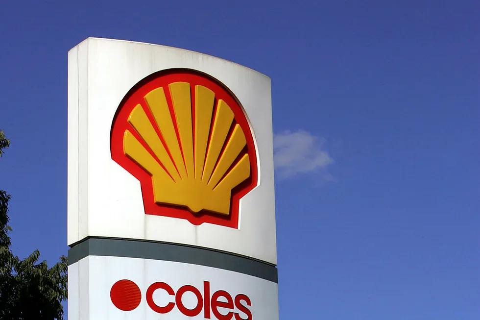 Brand power: Shell service station sign near Sydney, Australia.