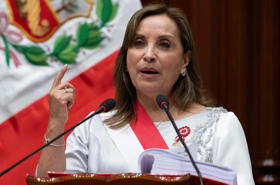Peruvian President Dina Boluarte.