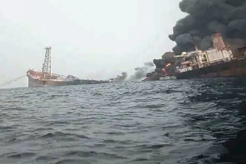 Disaster: the sunken Trinity Spirit FPSO in Nigeria was destroyed by an explosion and fire on 2 February