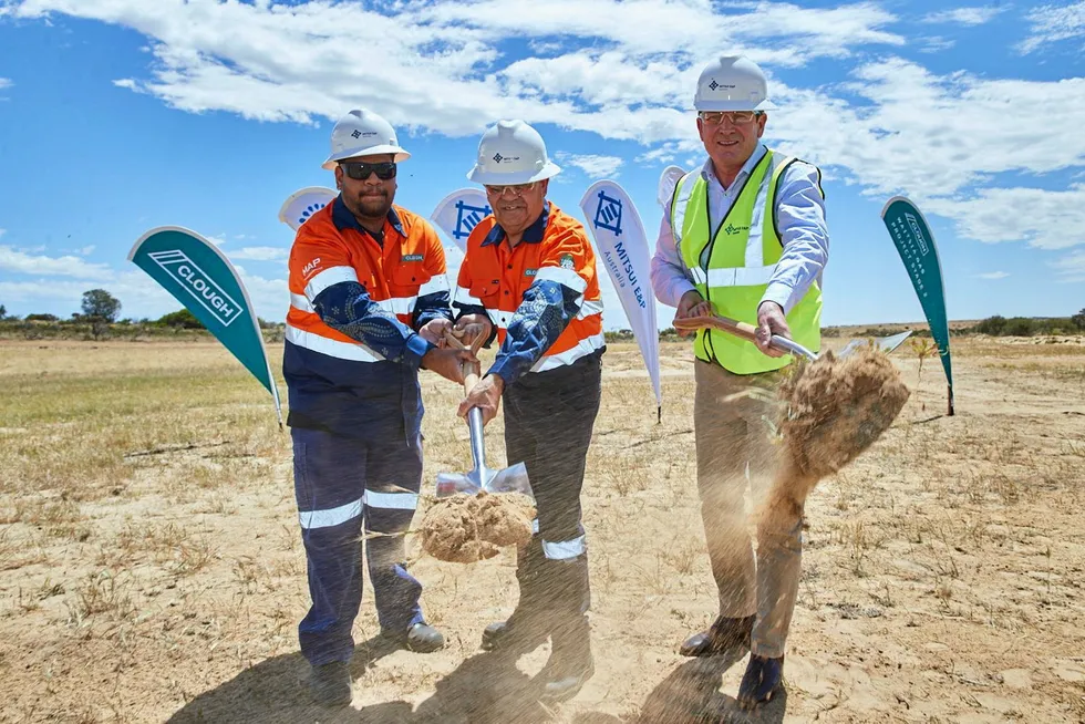 First soil: last October with the state's Premier Mark McGowan (far right) and Southern Yamatji traditional owners