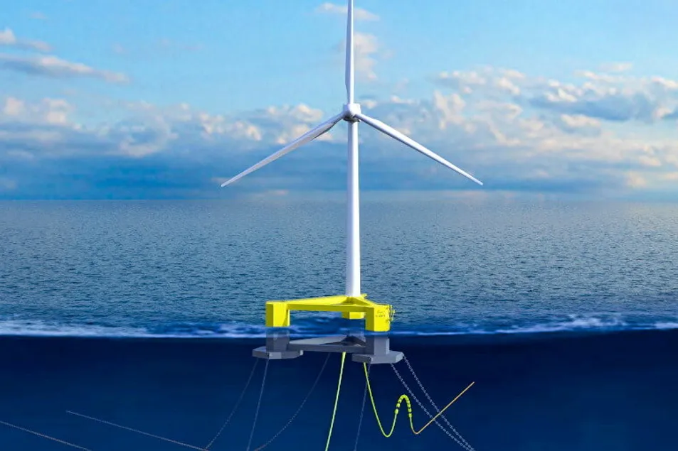 Artist impression: of the new w.semi floating wind foundation