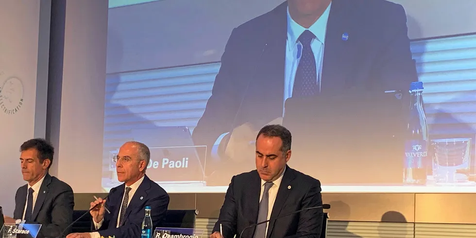 Francesco Starace, Enel CEO, centre.
