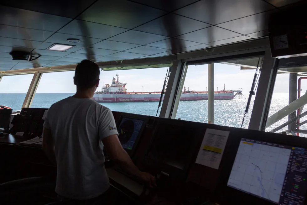 Target: The FSO Safer seen from the salvage vessel Ndeavor near the coast of Yemen.