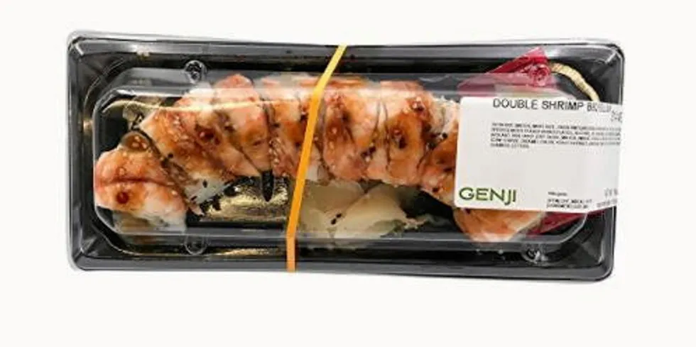 The Genji Double Shrimp BBQ Roll WR, UPC 81244803204, sold at Whole Foods, has been voluntarily recalled by Genji.