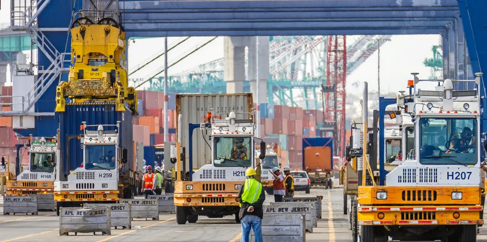 Congestion in the Port of Los Angeles is likely to remain one of the factors limiting container shipping capacity.